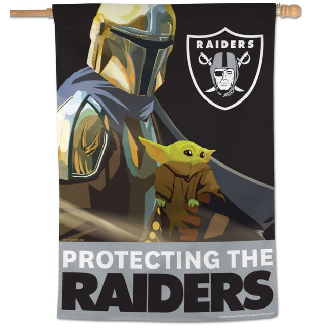 Bandera vertical de Los Vegas Raiders / Star Wars Mandalorian de 28" x 40"