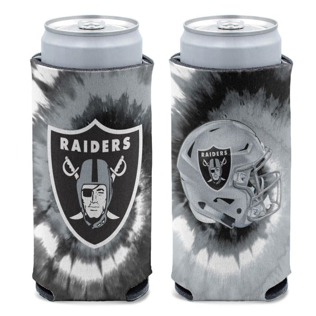 Enfriador de latas delgado de 12 oz con teñido anudado de Las Vegas Raiders