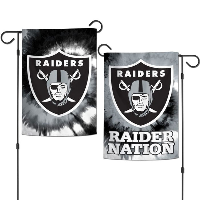 Banderas de jardín teñidas con motivos de los Raiders de Las Vegas, de 2 lados, 12,5" x 18"