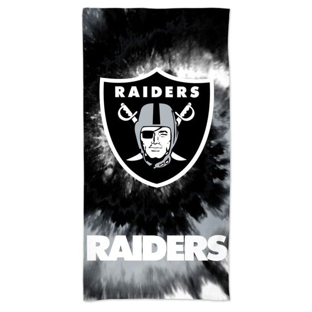 Toalla de playa tie dye Spectra de Los Vegas Raiders de 30" x 60"