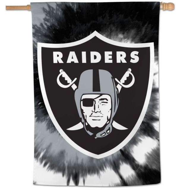 Bandera vertical teñida de los Raiders de Las Vegas de 28" x 40"