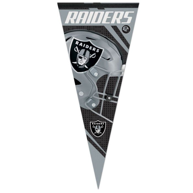 Banderín premium de rayas verticales de los Raiders de Las Vegas de 17" x 40"