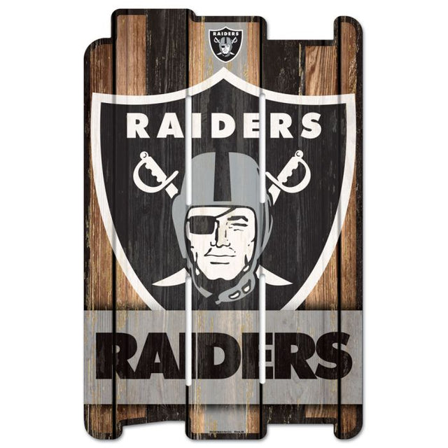 Letrero de madera para valla de los Raiders de Las Vegas