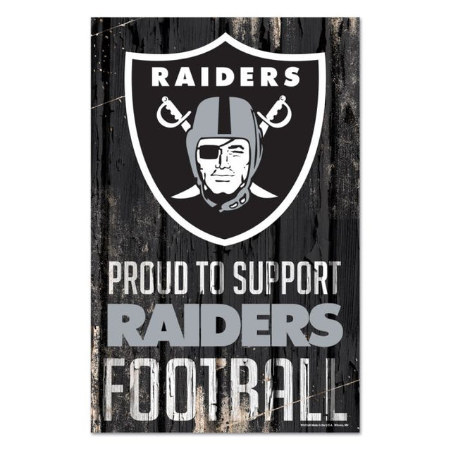 Letrero de madera de los Raiders de Las Vegas, 11" x 17", 1/4" de grosor