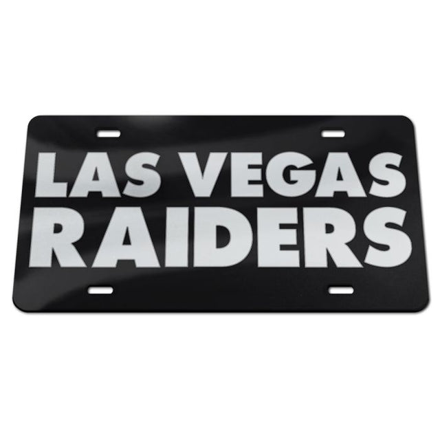 Placas de matrícula clásicas de acrílico con diseño de marca denominativa de Los Vegas Raiders