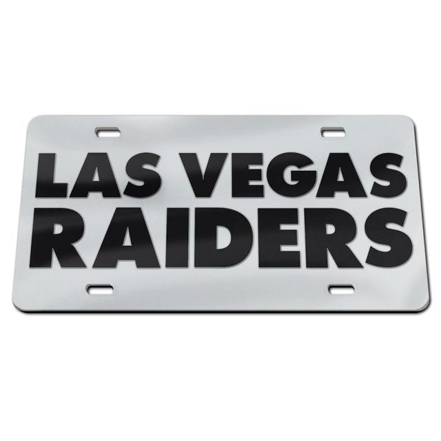 Placas de matrícula clásicas de acrílico con diseño de marca denominativa de Los Vegas Raiders