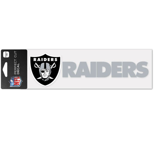 Calcomanías de corte perfecto con diseño de marca denominativa de Los Vegas Raiders de 3" x 10"