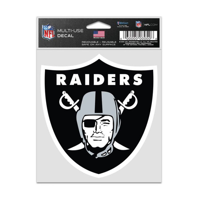 Calcomanías para fanáticos con el logotipo de Los Vegas Raiders de 3,75" x 5"