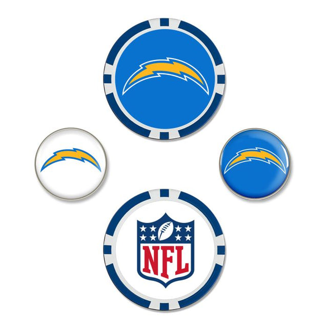 Juego de cuatro marcadores de balón de Los Angeles Chargers