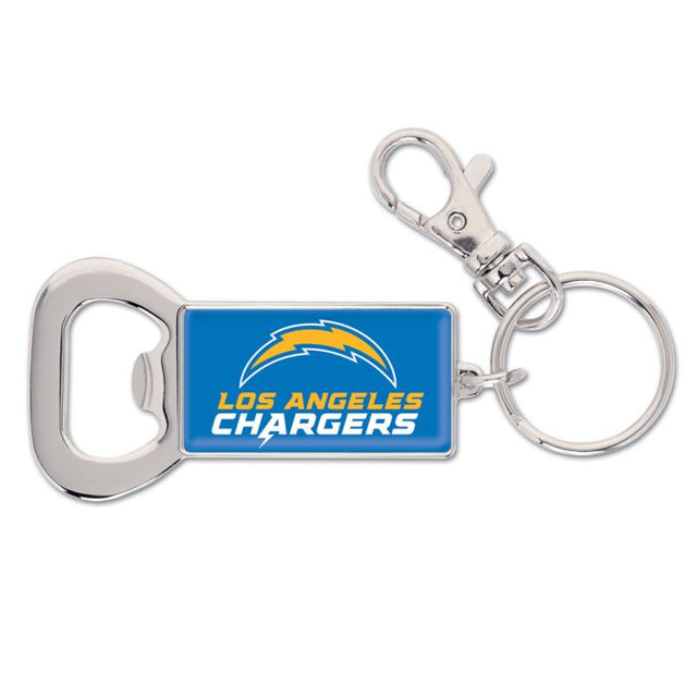 Llavero con abrebotellas rectangular de Los Angeles Chargers