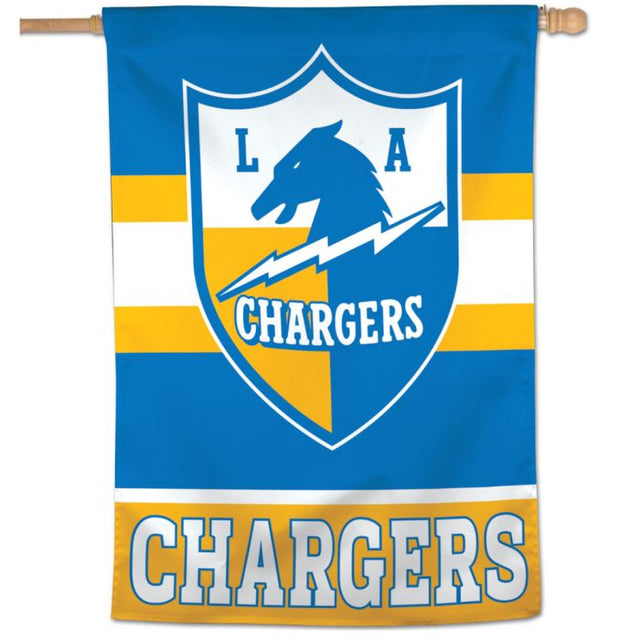 Bandera vertical retro con el logotipo clásico de Los Angeles Chargers, 28" x 40"