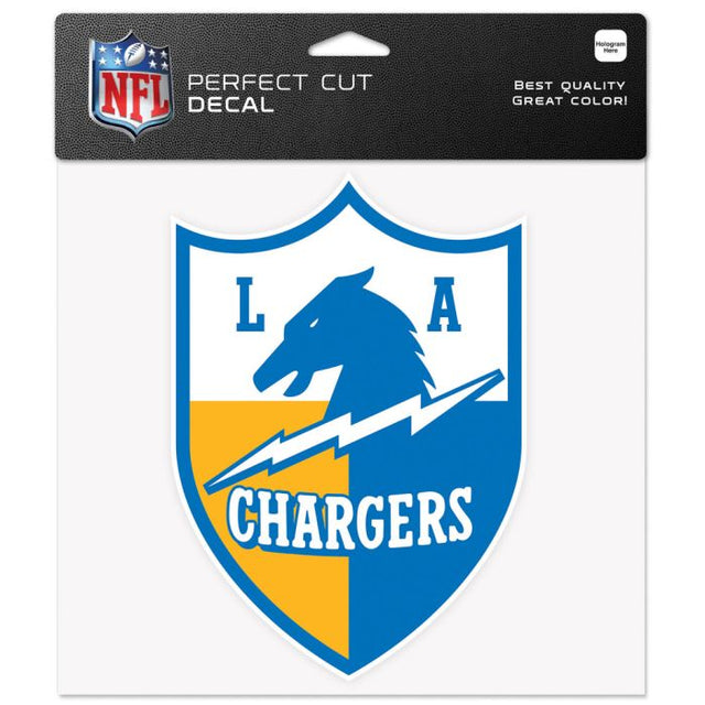 Calcomanía de color de corte perfecto retro con logotipo clásico de Los Angeles Chargers, 8" x 8"