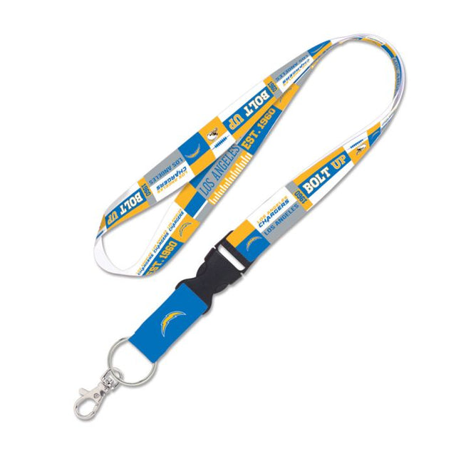 Los Angeles Chargers Color Block Lanyard w/detachable buckle 1"