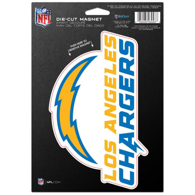 Imán troquelado con el logotipo de Los Angeles Chargers, 6,25" x 9"