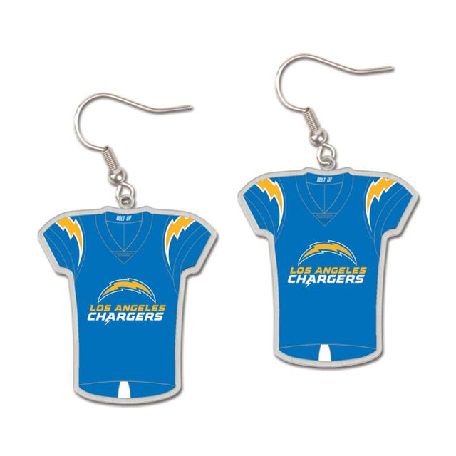 Pendientes de joyería de los Chargers de Los Ángeles con camiseta en cartulina