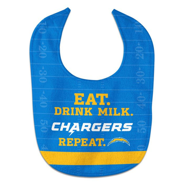 Babero para bebé All Pro Eat Drink Milk de Los Angeles Chargers