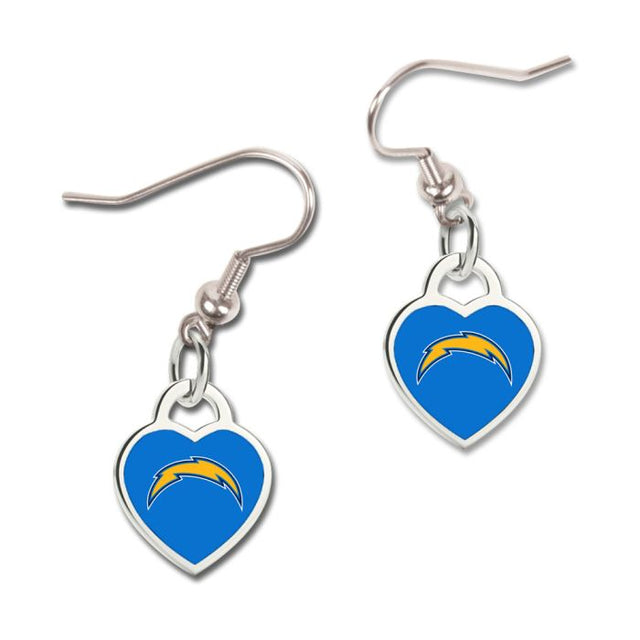 Pendientes de corazón de Los Angeles Chargers con corazón en 3D