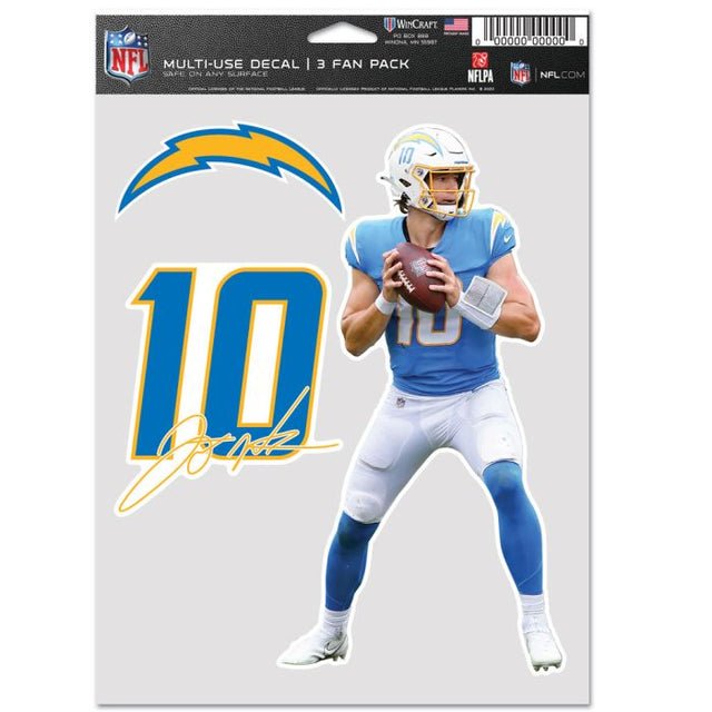 Los Angeles Chargers Multi Use 3 Fan Pack Justin Herbert