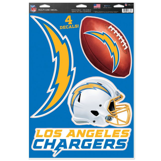 Calcomanía multiusos de Los Angeles Chargers de 11" x 17"