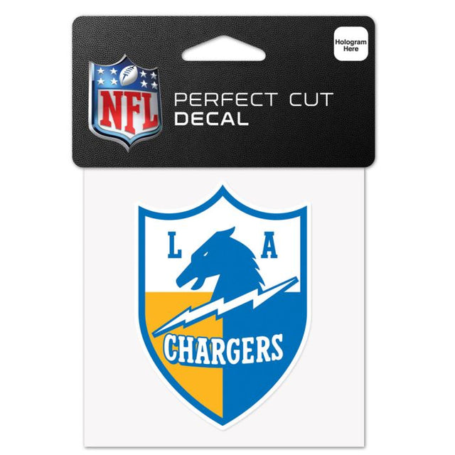 Calcomanía de color de corte perfecto de Los Angeles Chargers de 4" x 4"