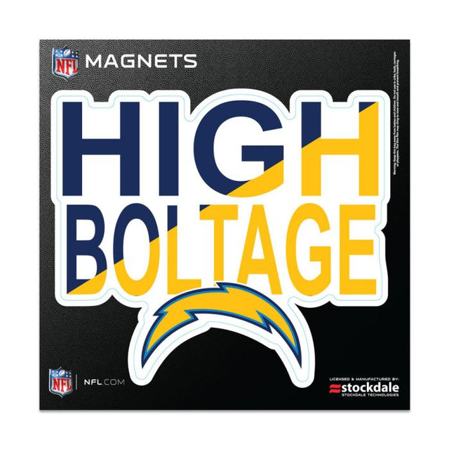 Imanes para exteriores con el lema de Los Angeles Chargers, 6" x 6"