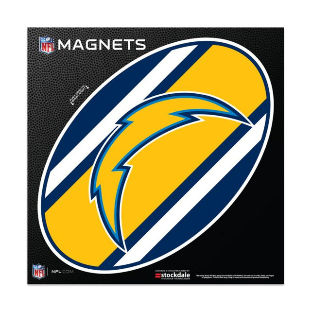 Imanes para exteriores con el logo de Los Angeles Chargers STRIPES de 6" x 6"