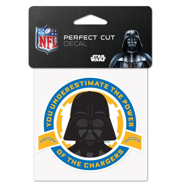 Calcomanía de color de corte perfecto de Los Angeles Chargers / Star Wars Vader de 4" x 4"