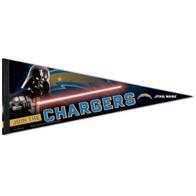 Banderín premium de Star Wars Vader de Los Angeles Chargers de 12" x 30"