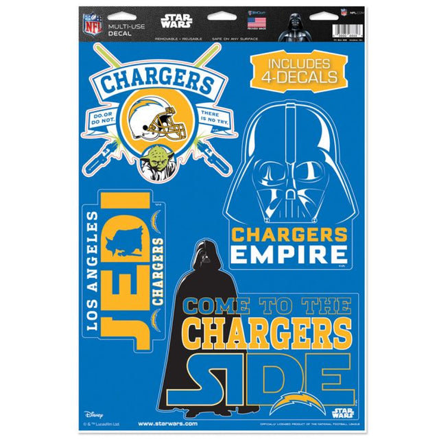 Calcomanía multiusos de Los Angeles Chargers / Star Wars Yoda / Vader, 11" x 17"