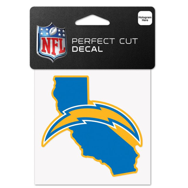 Los Angeles Chargers State Shape Perfect Cut Color Decal 4" x 4"