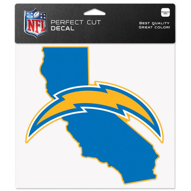 Calcomanía de corte perfecto en color con forma de estado de Los Angeles Chargers de 8" x 8"