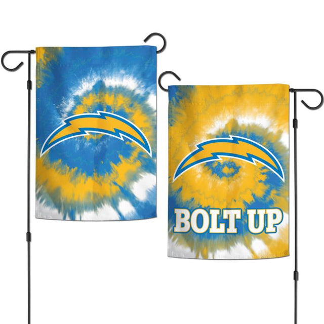 Los Angeles Chargers Tie Dye Garden Flags 2 sided 12.5" x 18"