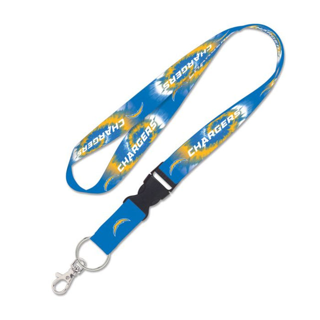 Los Angeles Chargers Tie Dye Lanyard w/detachable buckle 1"