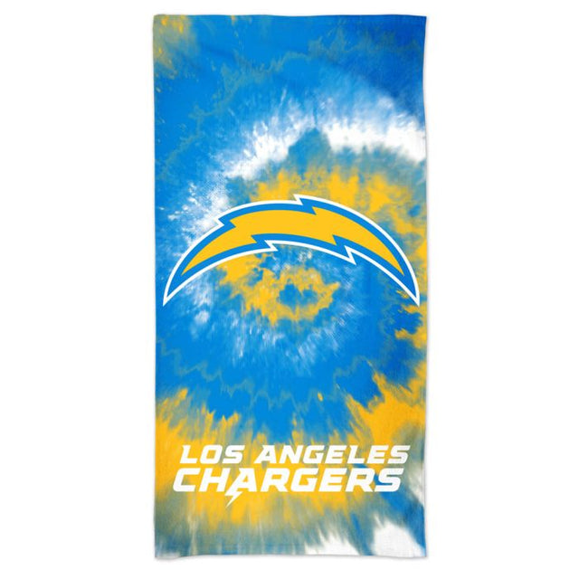 Toalla de playa tie dye Spectra de Los Angeles Chargers de 30" x 60"