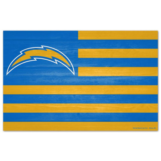 Los Angeles Chargers Wood Sign 11" x 17" 1/4" thick