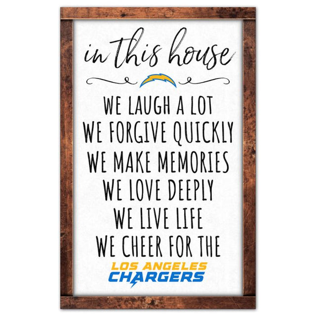 Los Angeles Chargers Wood Sign 11" x 17" 1/4" thick