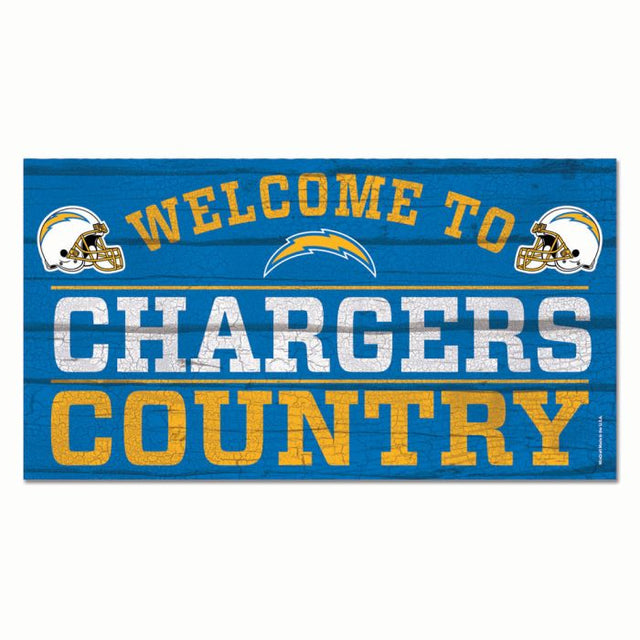 Letrero de madera de Los Angeles Chargers, 13" x 24", 1/4" de grosor