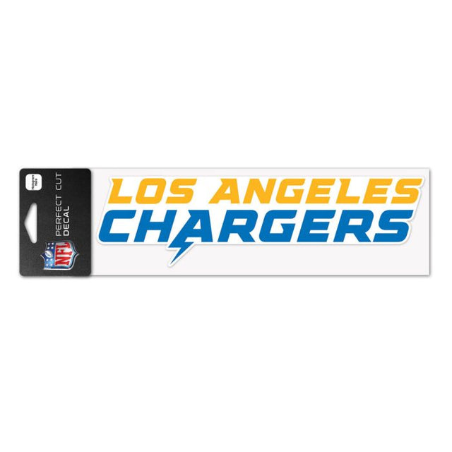 Calcomanías de corte perfecto con diseño de marca denominativa de Los Angeles Chargers de 3" x 10"