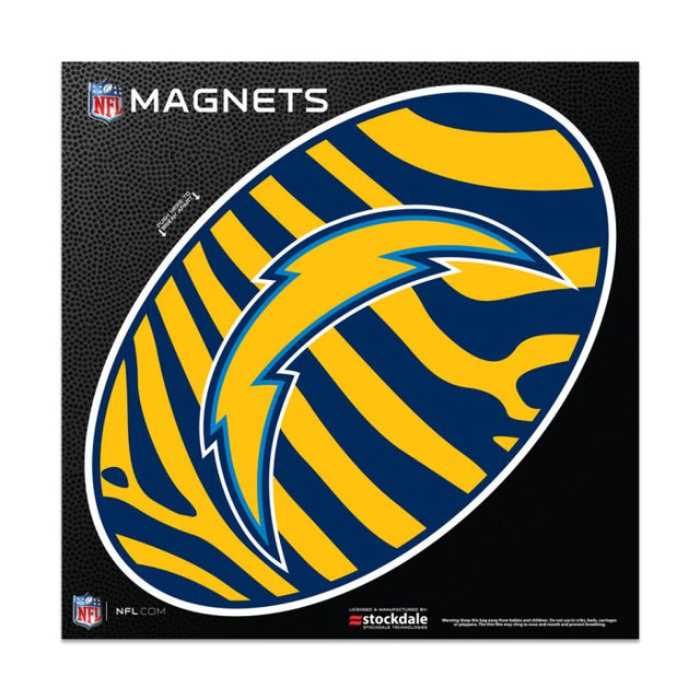 Imanes para exteriores ZEBRA de Los Angeles Chargers de 6" x 6"