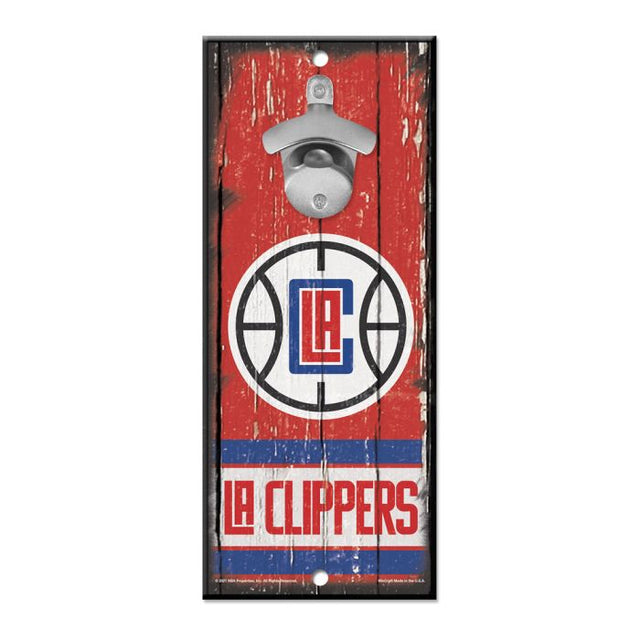 Letrero destapador de botellas de Los Angeles Clippers de 5 x 11 pulgadas