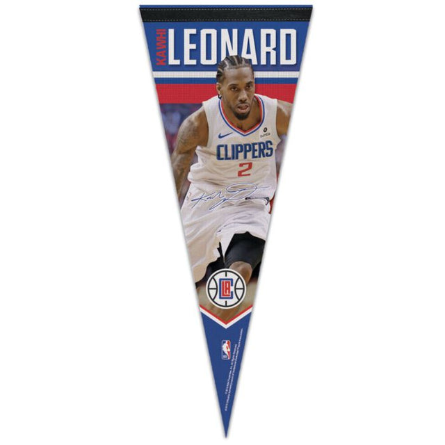 Banderín de imagen premium de Los Angeles Clippers de 12" x 30" de Kawhi Leonard