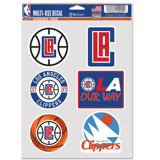 Paquete de 6 ventiladores multiusos de Los Angeles Clippers