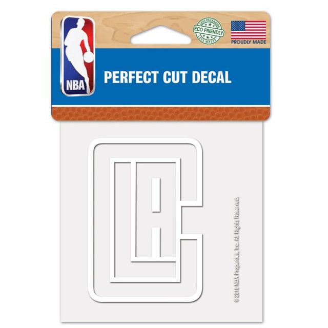 Los Angeles Clippers Perfect Cut White Decal 4" x 4"