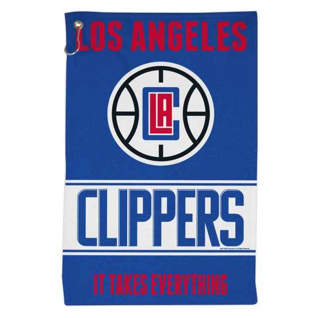 Toalla deportiva de 16 x 25 pulgadas con el lema de Los Angeles Clippers