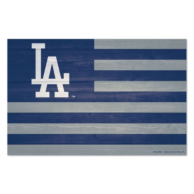 Los Angeles Dodgers AMERICANA Wood Sign 11" x 17" 1/4" thick