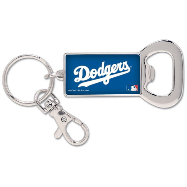 Llavero rectangular con abrebotellas de Los Angeles Dodgers