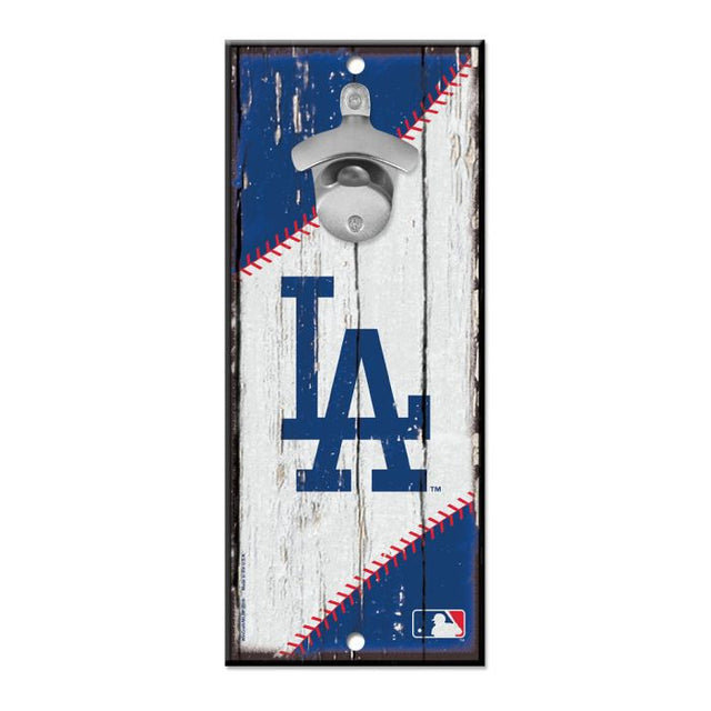 Letrero destapador de botellas de Los Angeles Dodgers de 5 x 11 pulgadas