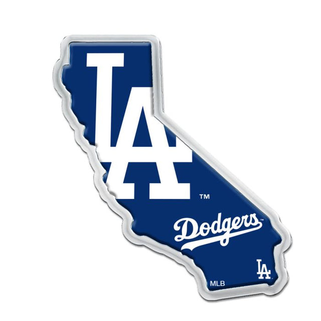 Emblema de metal cromado abovedado de Los Angeles Dodgers