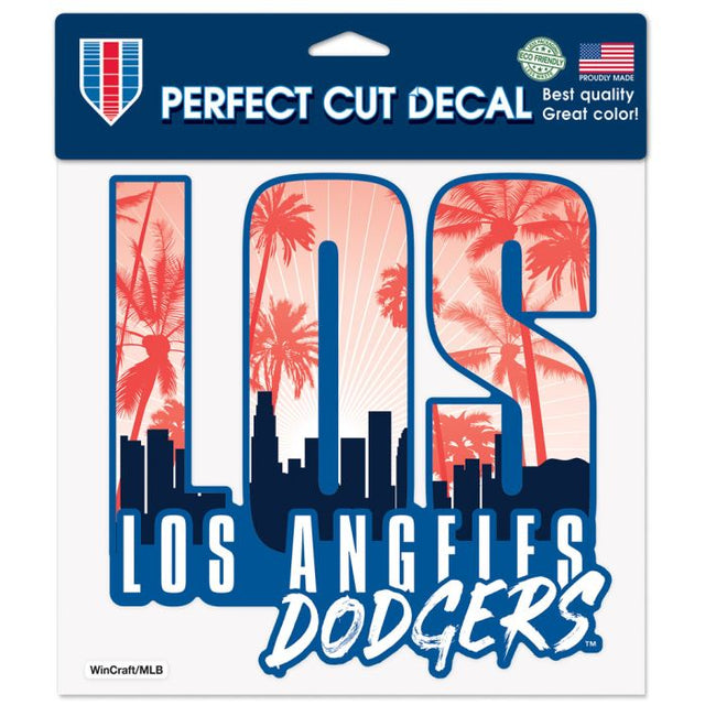 Calcomanía de color de corte perfecto de la ciudad de Los Angeles Dodgers de 8" x 8"