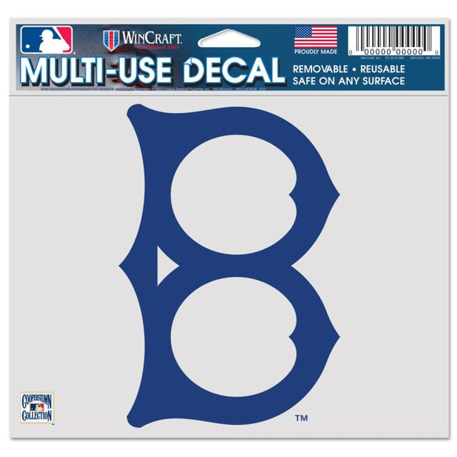 Los Angeles Dodgers / Cooperstown Multi-Use Decal -Clear Bckrgd 5" x 6"